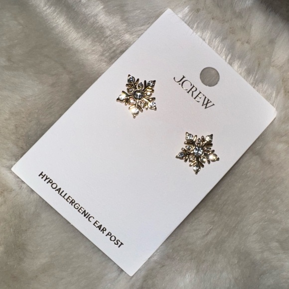 J. CREW Snowflake Stud Earrings, Brand New With Tag, GORGEOUS! - Picture 4 of 7